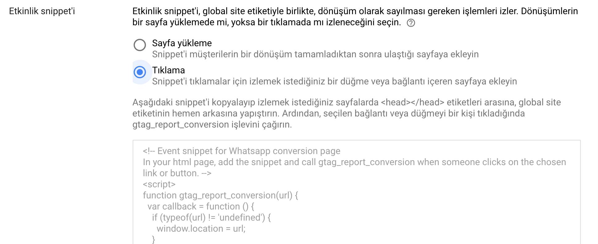 Google ADS Etkinlik Snippetını Değiştirin ve Web Sitenize Yükleyin