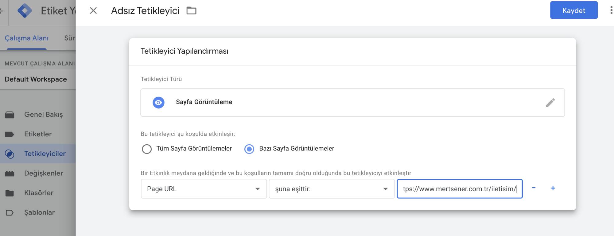 Google Tag Manager Tetikleyiciler