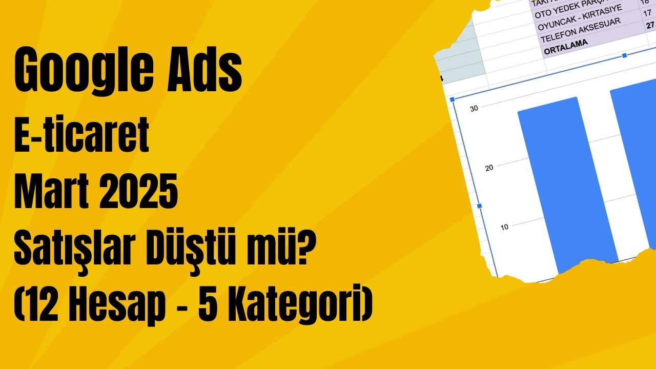 Google Ads E-ticaret Mart 2025 Satışlar Düştü mü? (12 Hesap - 5 Kategori)
